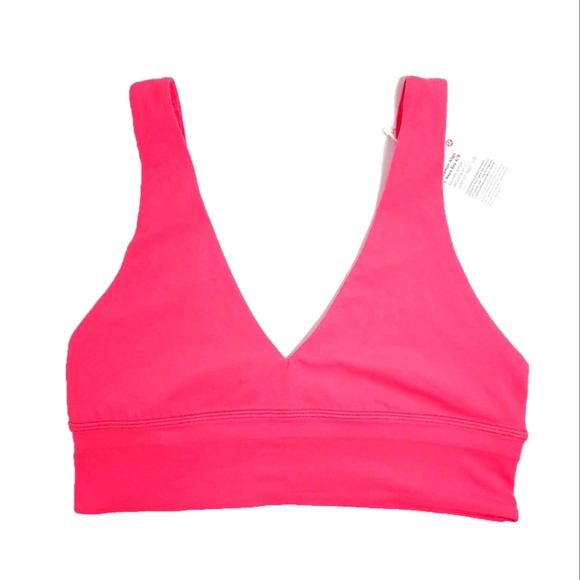 Lululemon Align V-Neck Bra Light Support A/B Cup Size 8 Lipgloss Pink - Picture 3 of 10